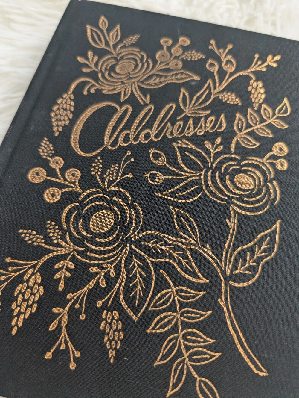NEW Rifle Paper Keepsake Address Book Embossed Gold Cursive